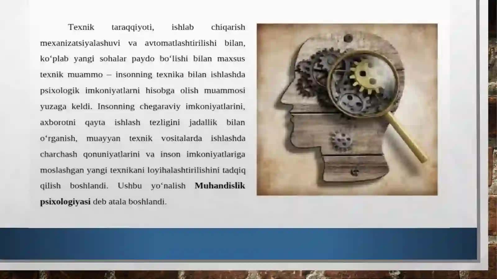 MUHANDISLIK PSIXOLOGIYASINING PREDMETI, MAQSADI VA VAZIFALARI, AMALIY ASOSLARI 3