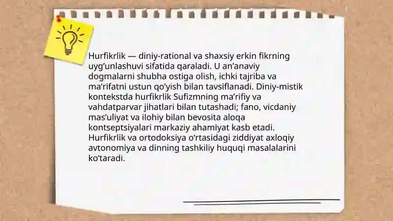 Din va Hurfikrlik 3