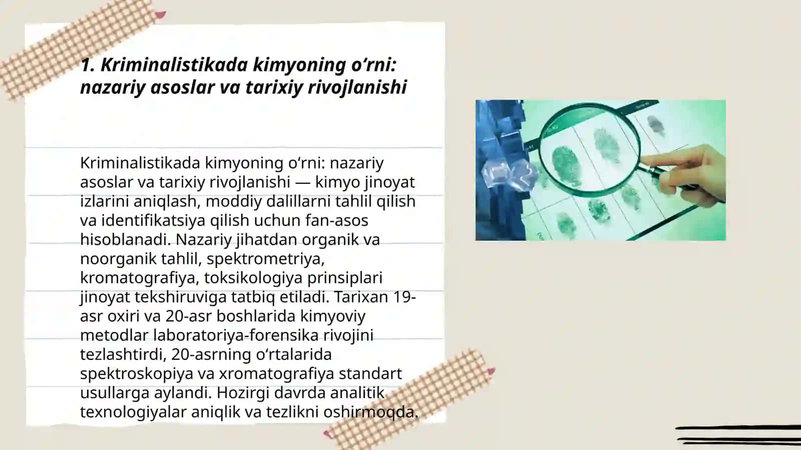 Kriminalistikada kimyoninig oʻrni 3