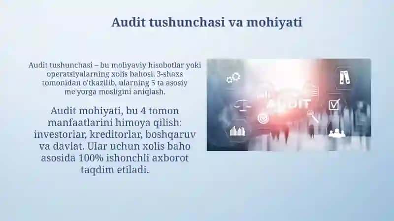 Audit konsepsiyasi va uni tartibga solish 3