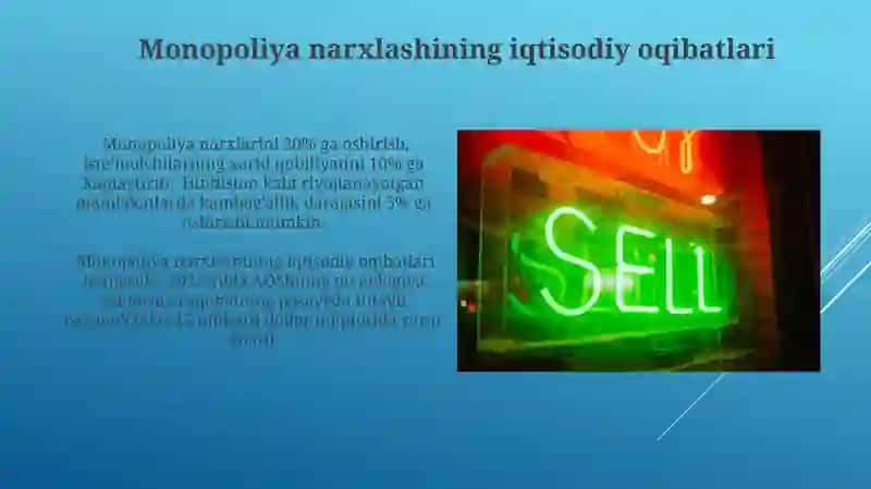 Monopoliya Narxlashning Iqtisodiy Oqibatlari 3