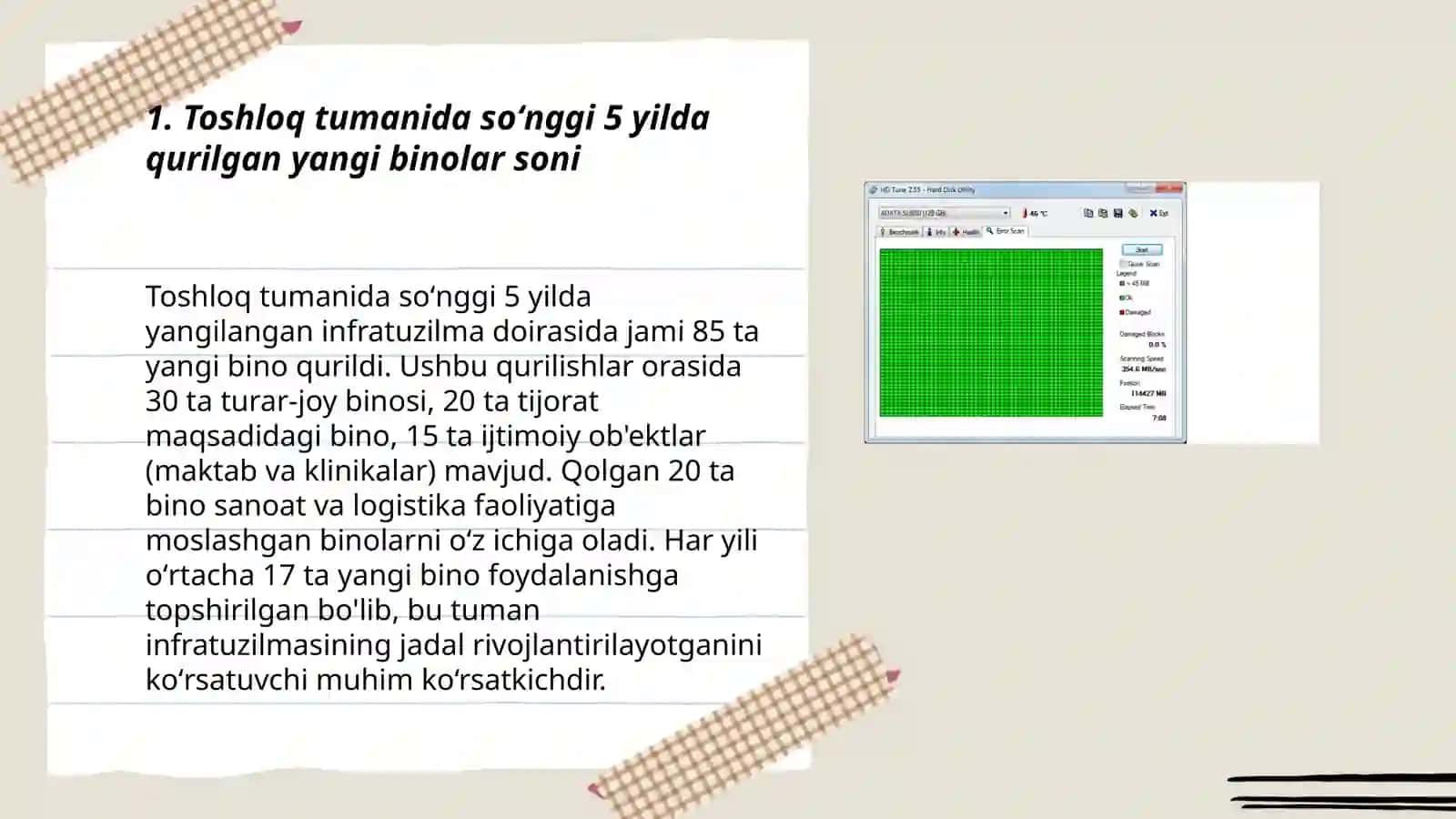 Toshloq tumanining soʻnggi 5 yildagi qurilish ishlari 3