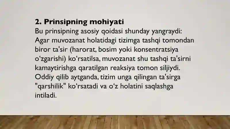 Le-Shateyle prinsipi va uning kimyoviy jarayonlardagi ahamiyati 3