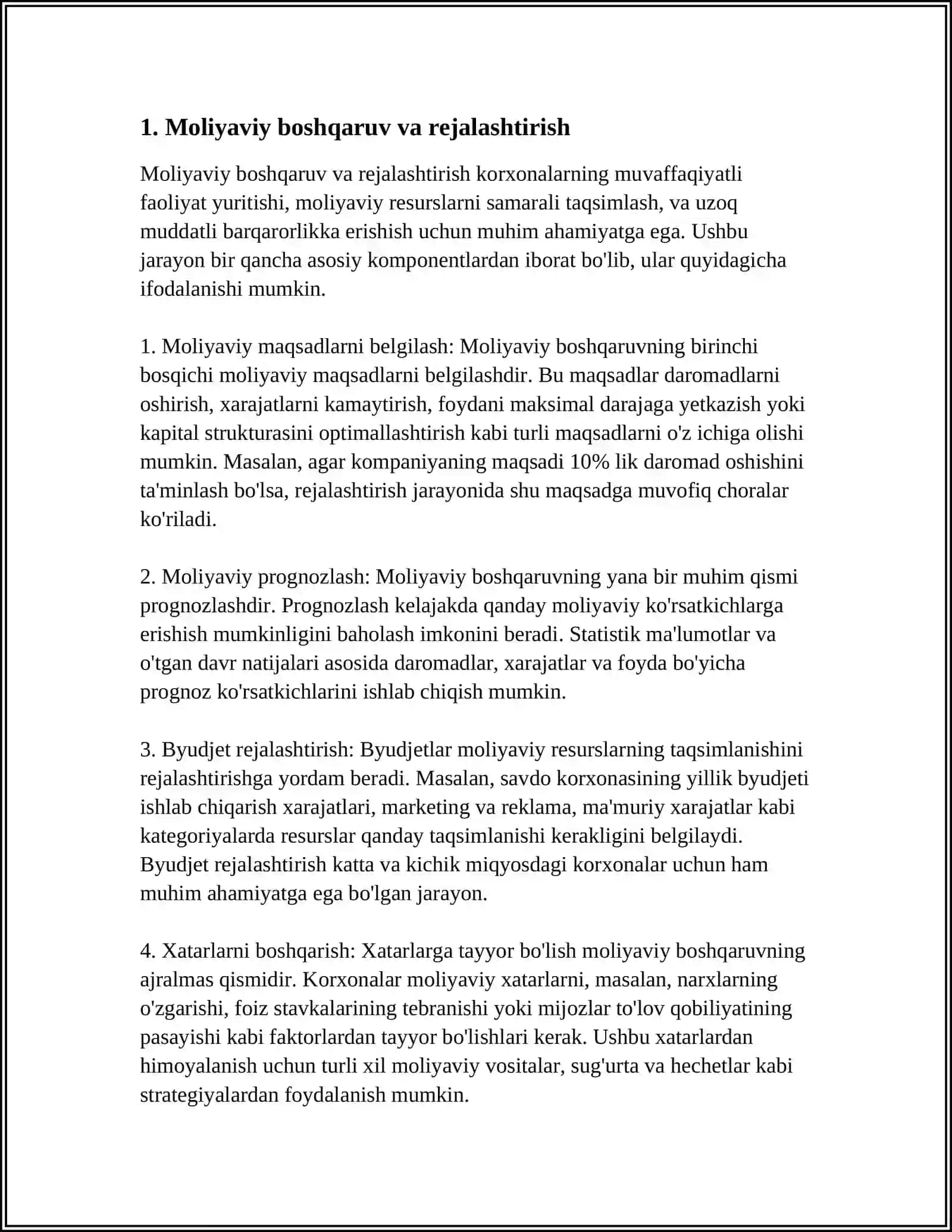 BEZNESNING MOLIYAVIY FAOLIYATI VA KRIDET BILAN TAMINLASH JARAYONI 3