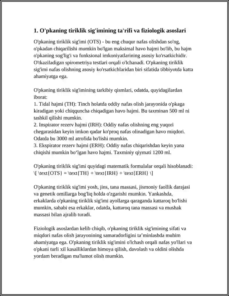O'PKANING TIRIKLIK SIGʻIMI 3