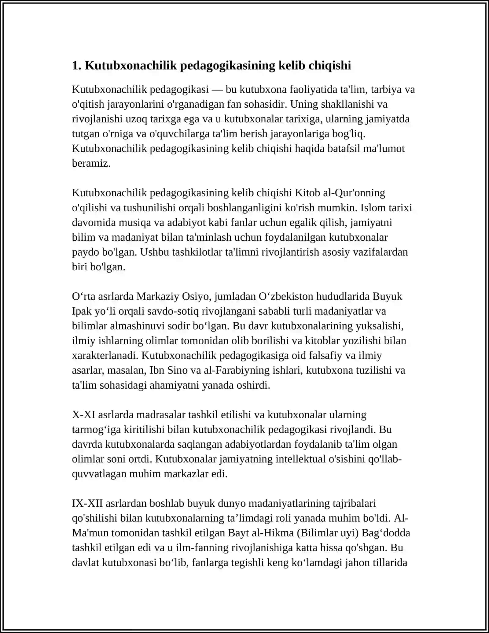 KUTUBXONACHILIK PEDAGOGIKASI TUSHUNCHASINING EVALUTSIYASI 3