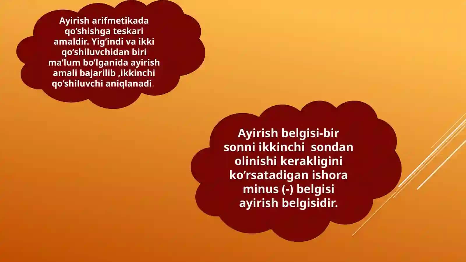 1-sinf matematika darslarida ikki xonali sonlarni ayirish 3