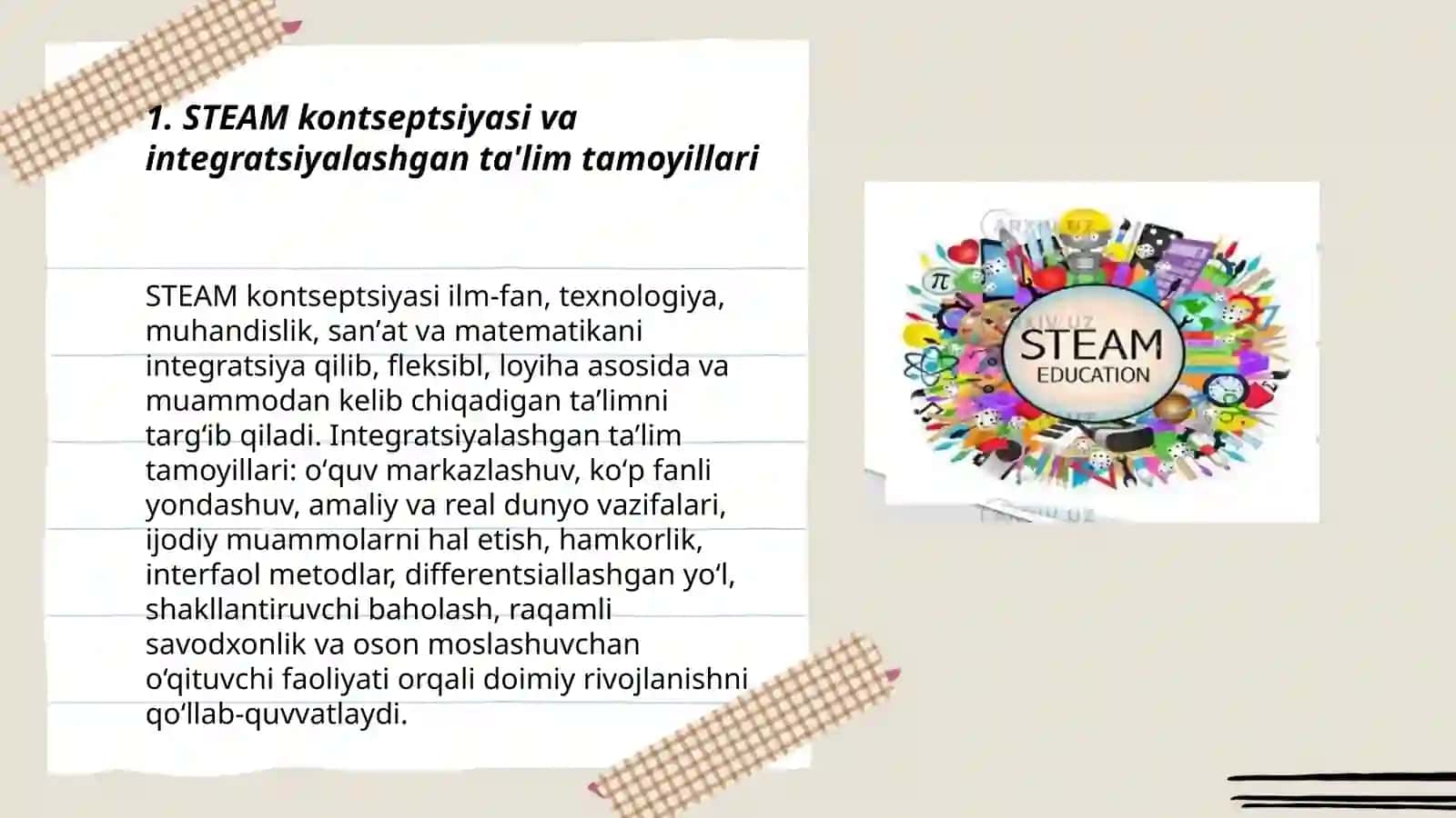 STEAM kontseptsiyasi va integratsiyalashgan ta'lim tamoyillari 3