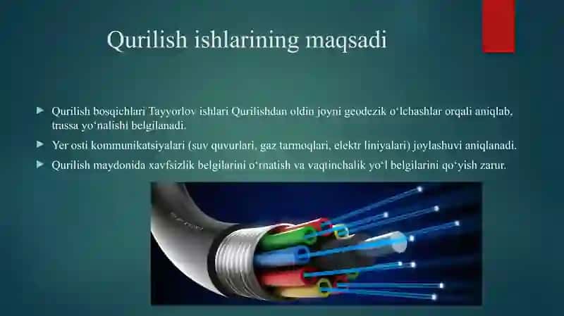 Optik aloqa liniyasida qurilish, montaj ishlari 3