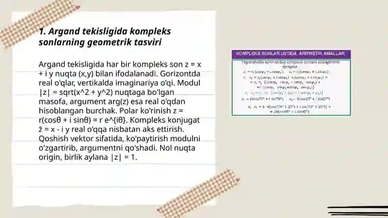 Kompleks sonlarning geometric tasviri 3