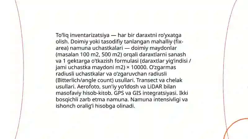 Oʻrmon va undagi daraxtlar sonini aniqlash 3