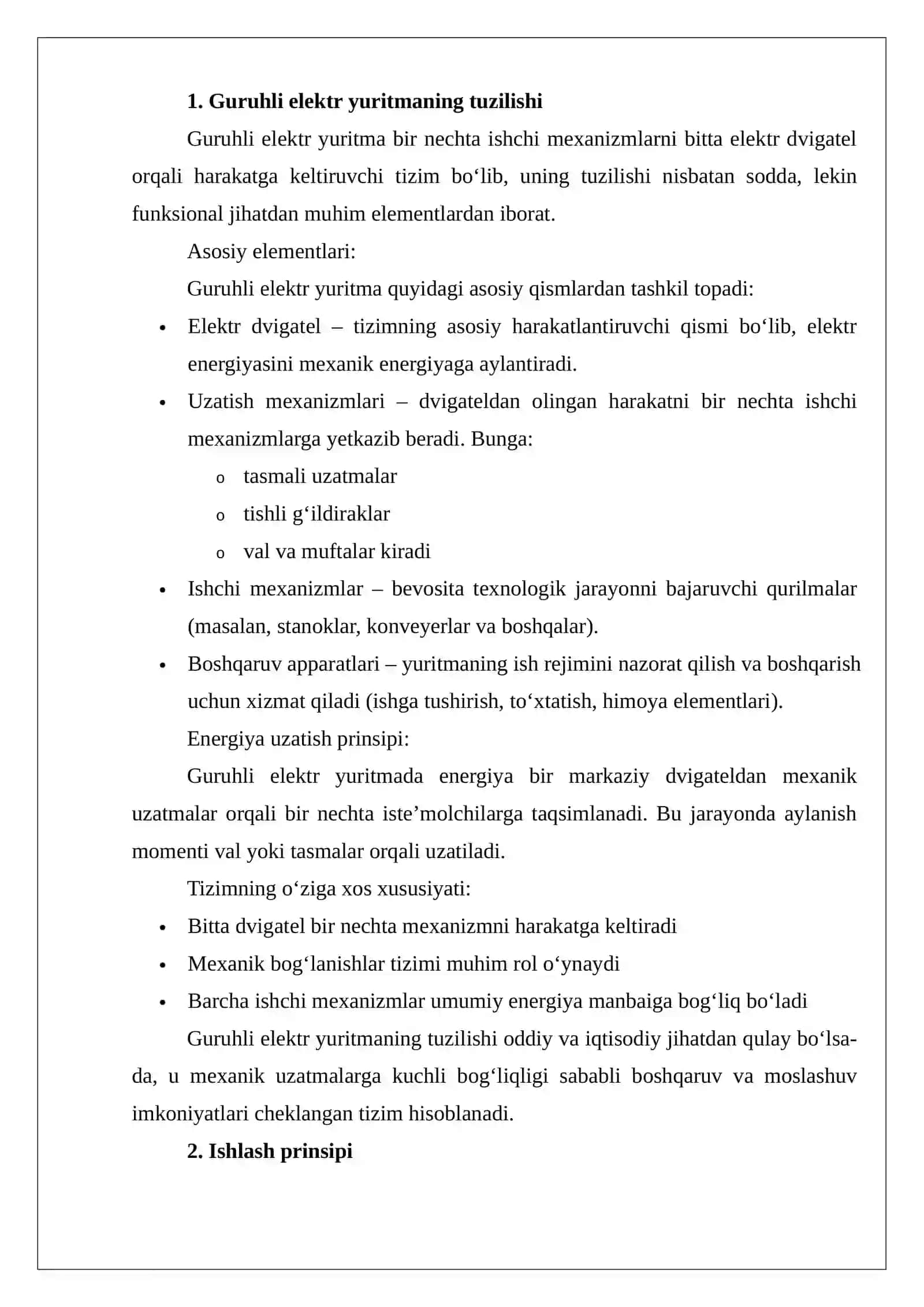 Guruhli elektr yuritmalar tahlili 3
