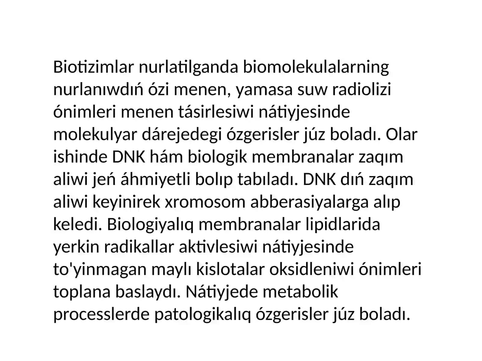 Ionlaniwshi nurlardin biologiyaliq tasir mexanizmleri 3
