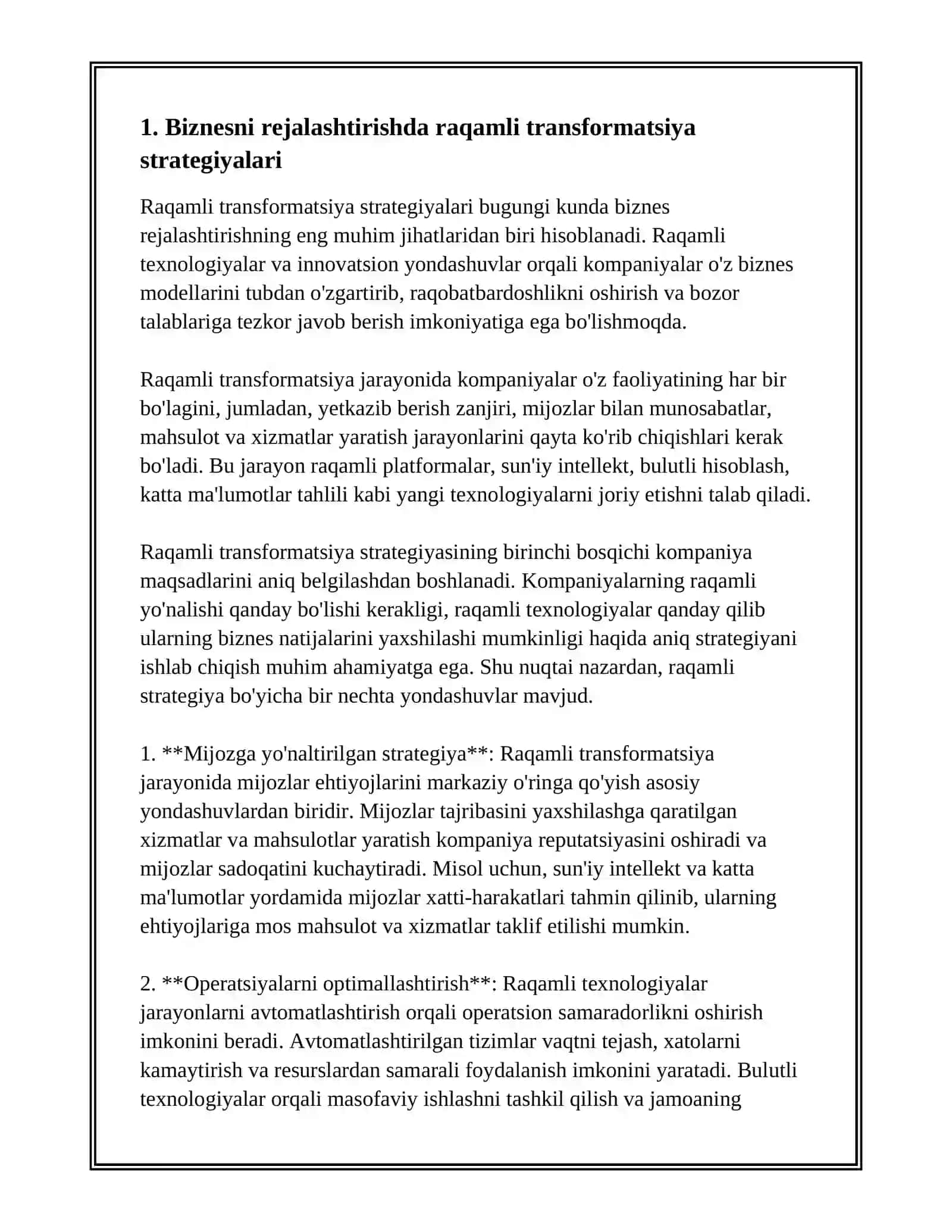 BIZNESNI REJALASHTIRISHDA INAVATSION YONDASHUVLAR VA RAQAMLI TEXNALOGIALAR 3