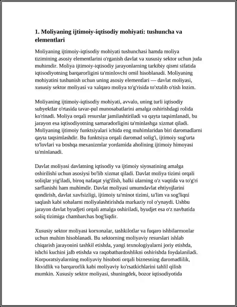 MOLIYANING IJTIMOIY-IQTISODIY MOHIYATI VA FUNKSIYALARI 3