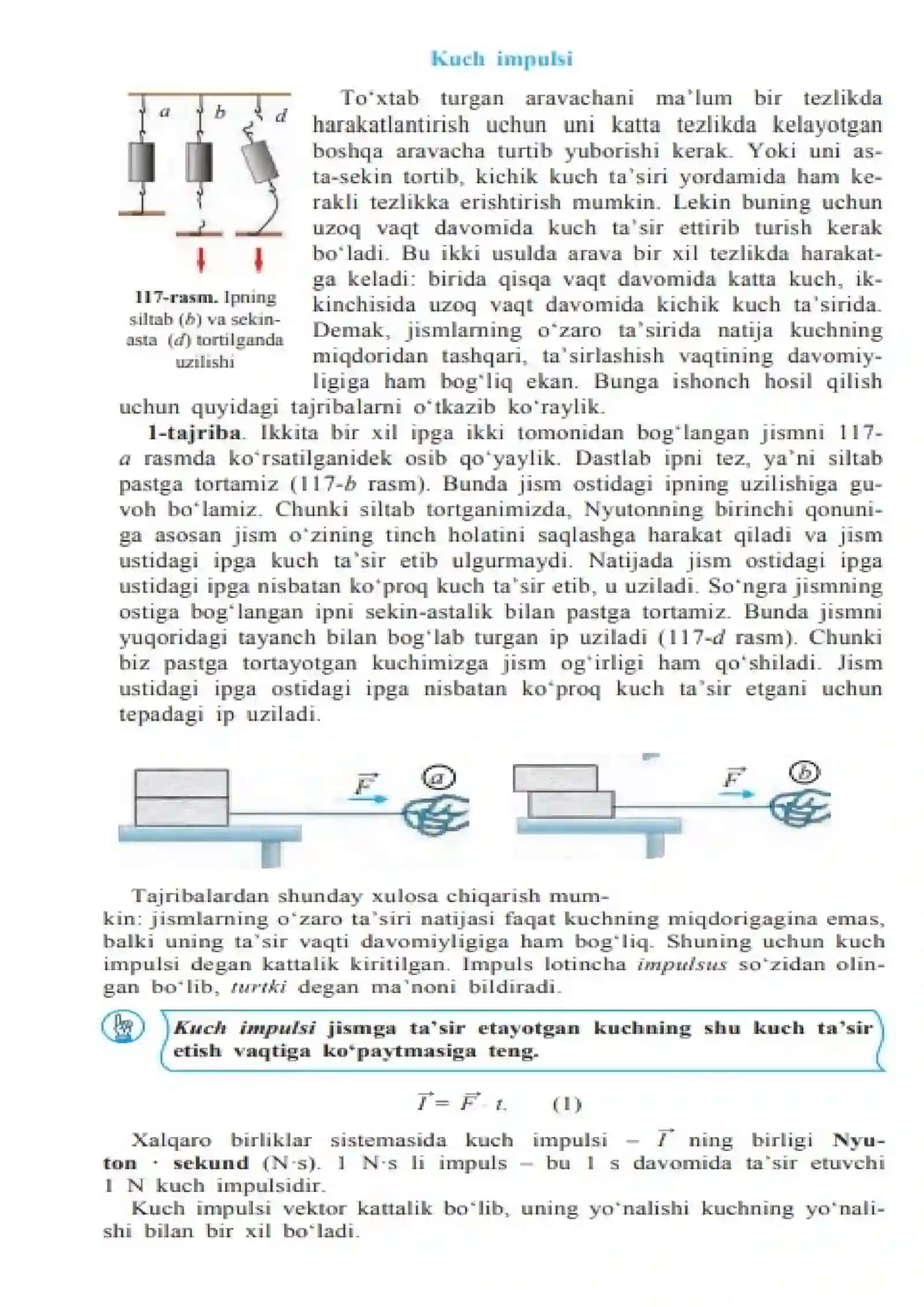 Jism impulsi va kuch impulsi. Impulsning saqlanish qonuni 3
