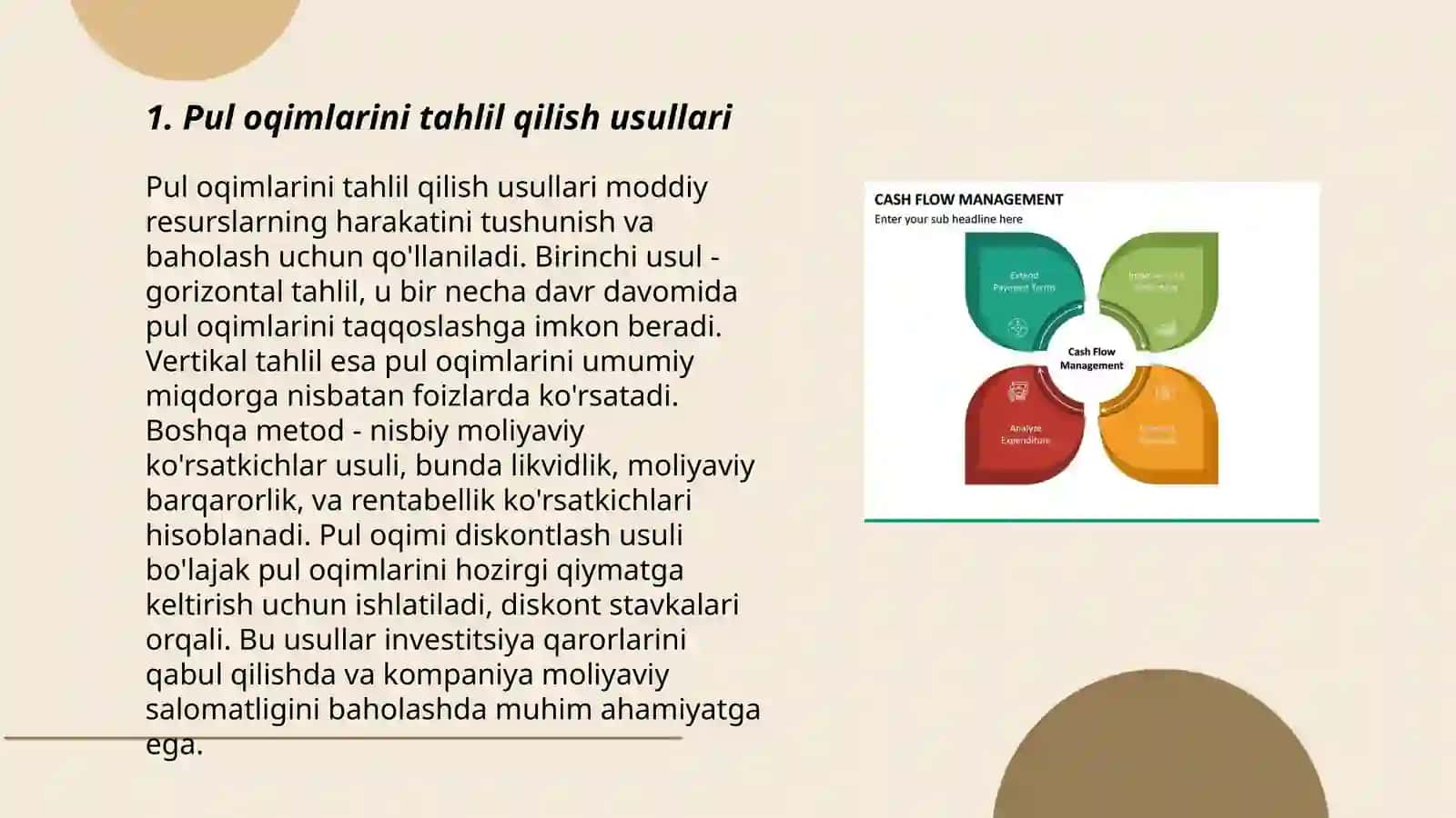 Pul oqimlari tahlili 3