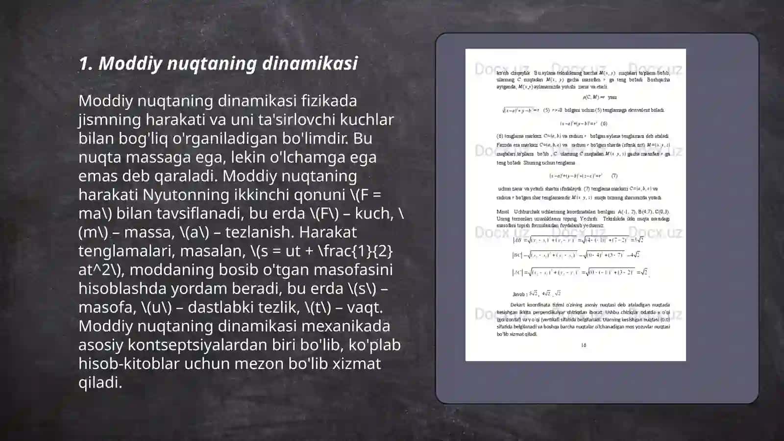 Moddiy nuqtaning dinamikasi 3