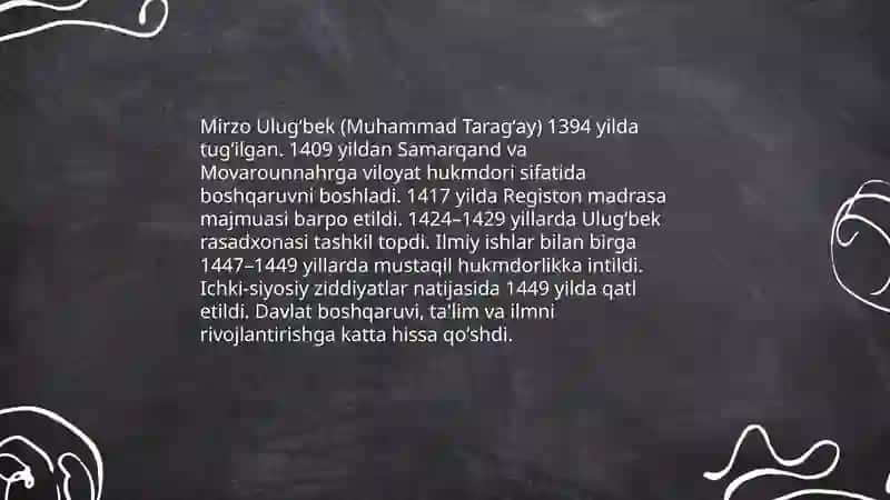 Mirzo Ulugʻbekning Hayoti 3