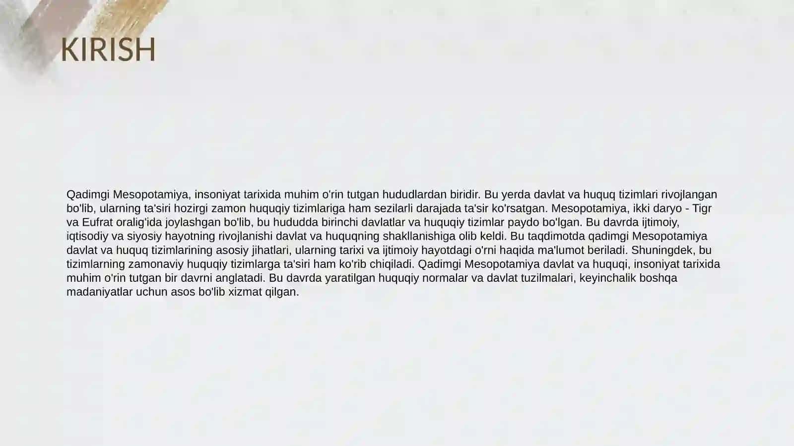 Qadimgi Mesopatmiyada davlat va huquqi 3