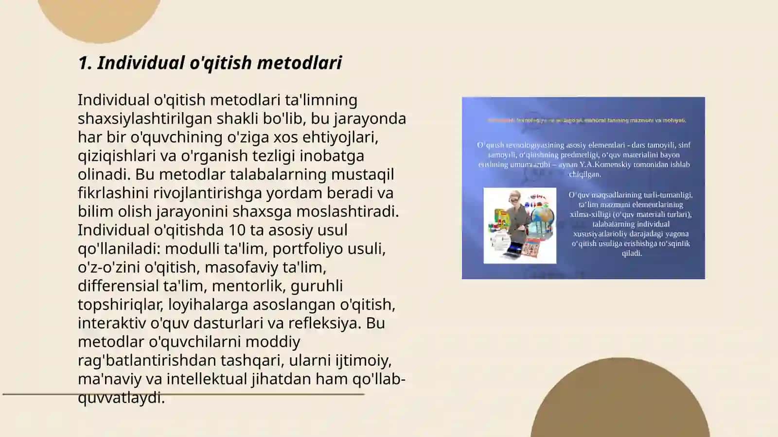 Individual o'qitish metodlari 3
