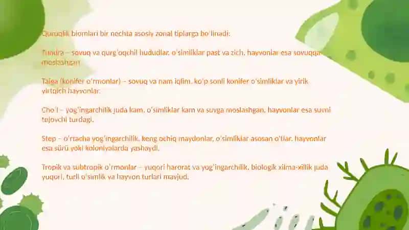 Quruqlik biomlarining zonal tiplari 3