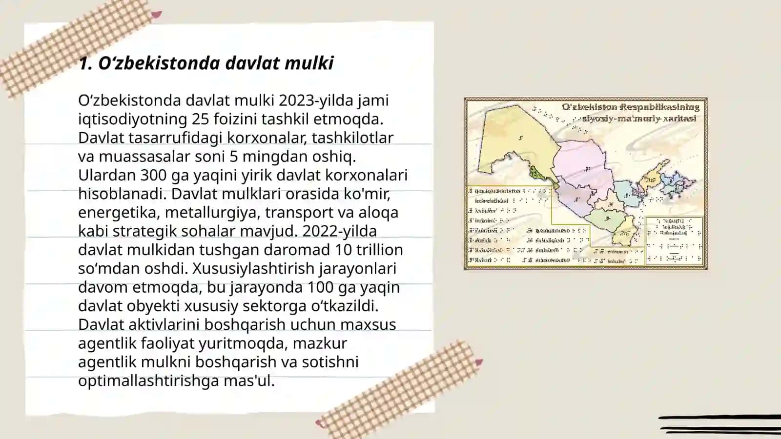 Mulk shakli va mazkur shartnoma obyektlarida davlat tasarruf etishning amaliyoti 3