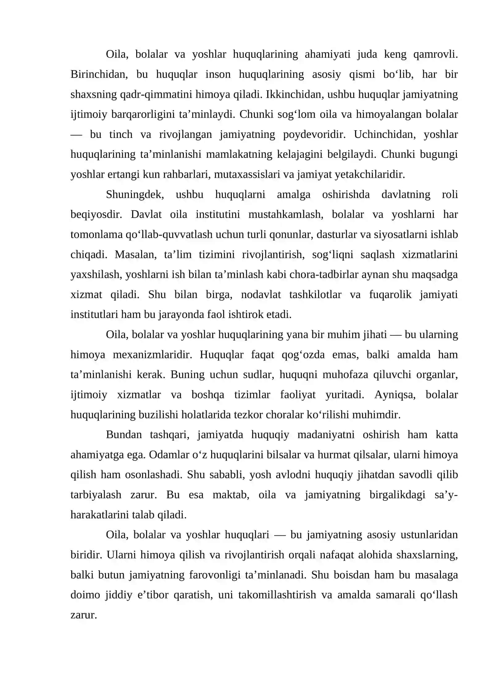 OILA, BOLALAR VA YOSHLAR HUQUQLARINING HIMOYASI 3