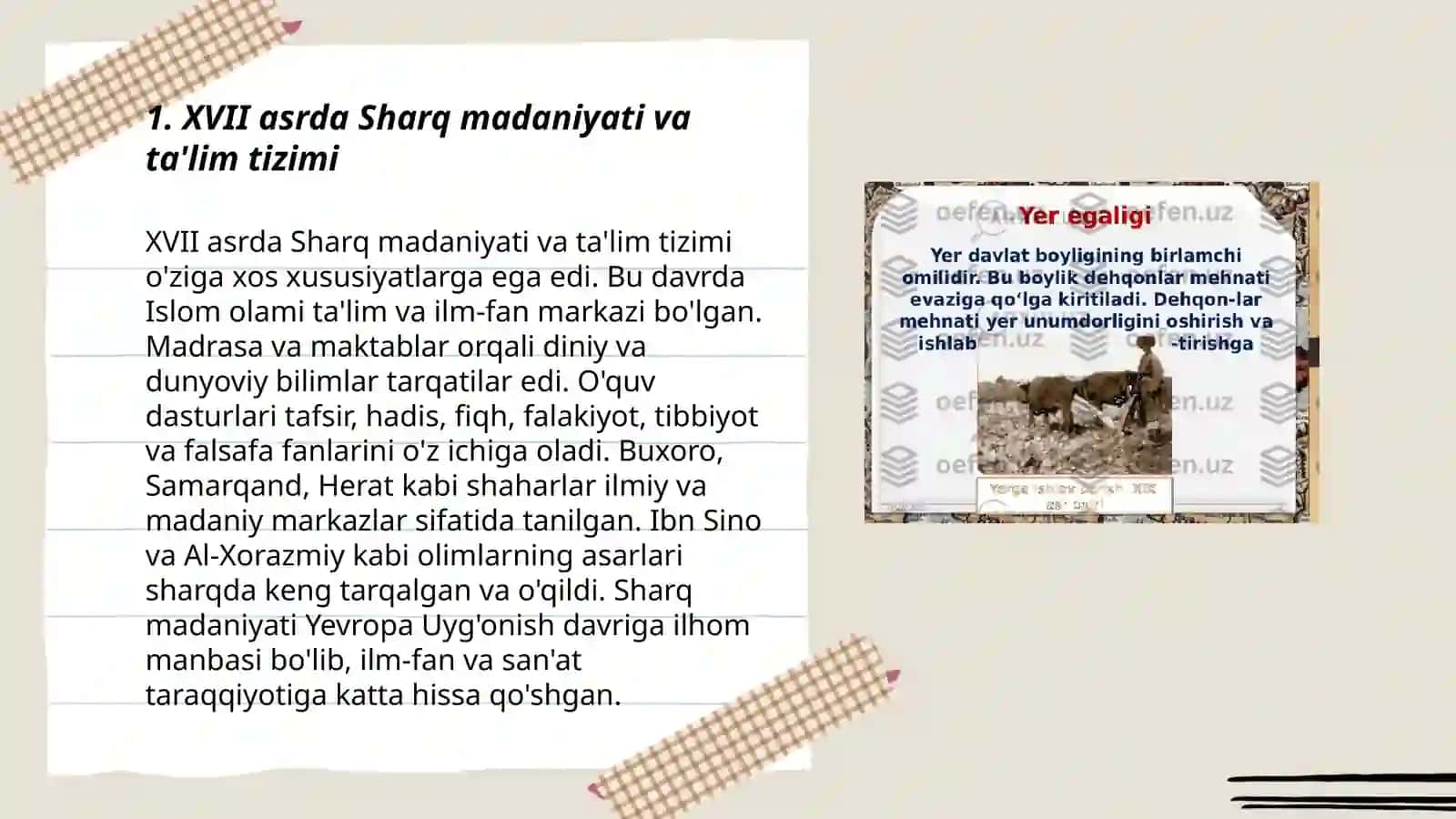 XVII asrda Sharq madaniyati va ta'lim tizimi 3
