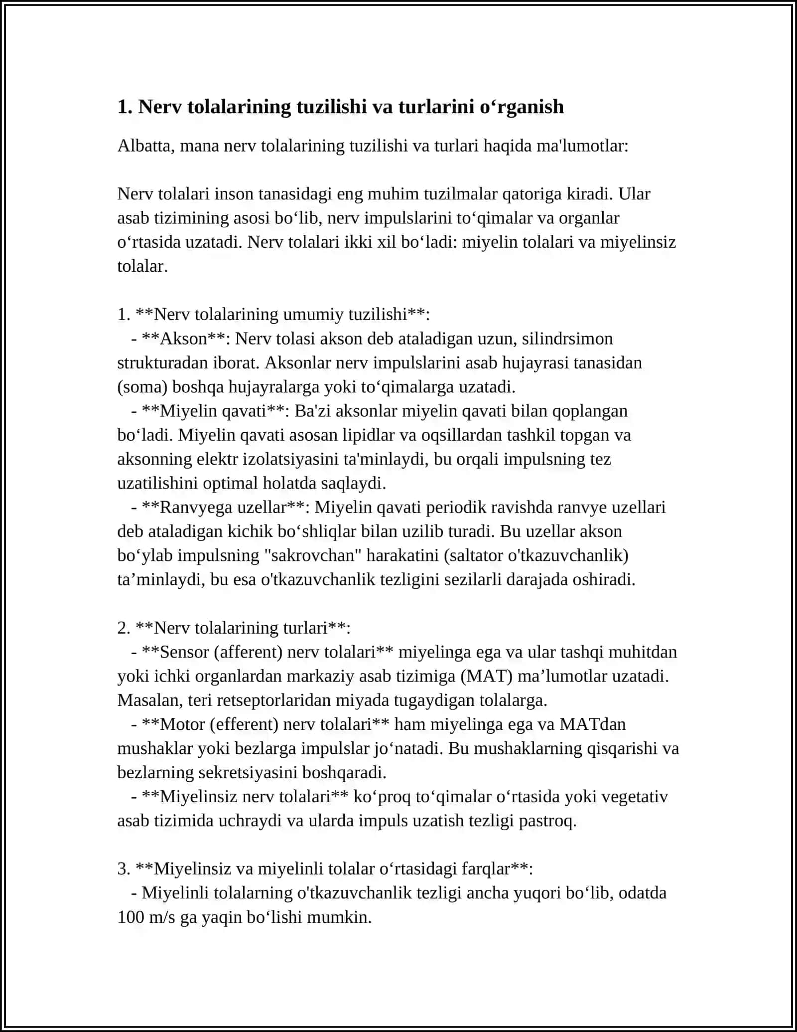 ASAB TOLALARI VA SINAPSLARINING XOSSALARINI O'RGANISH 3