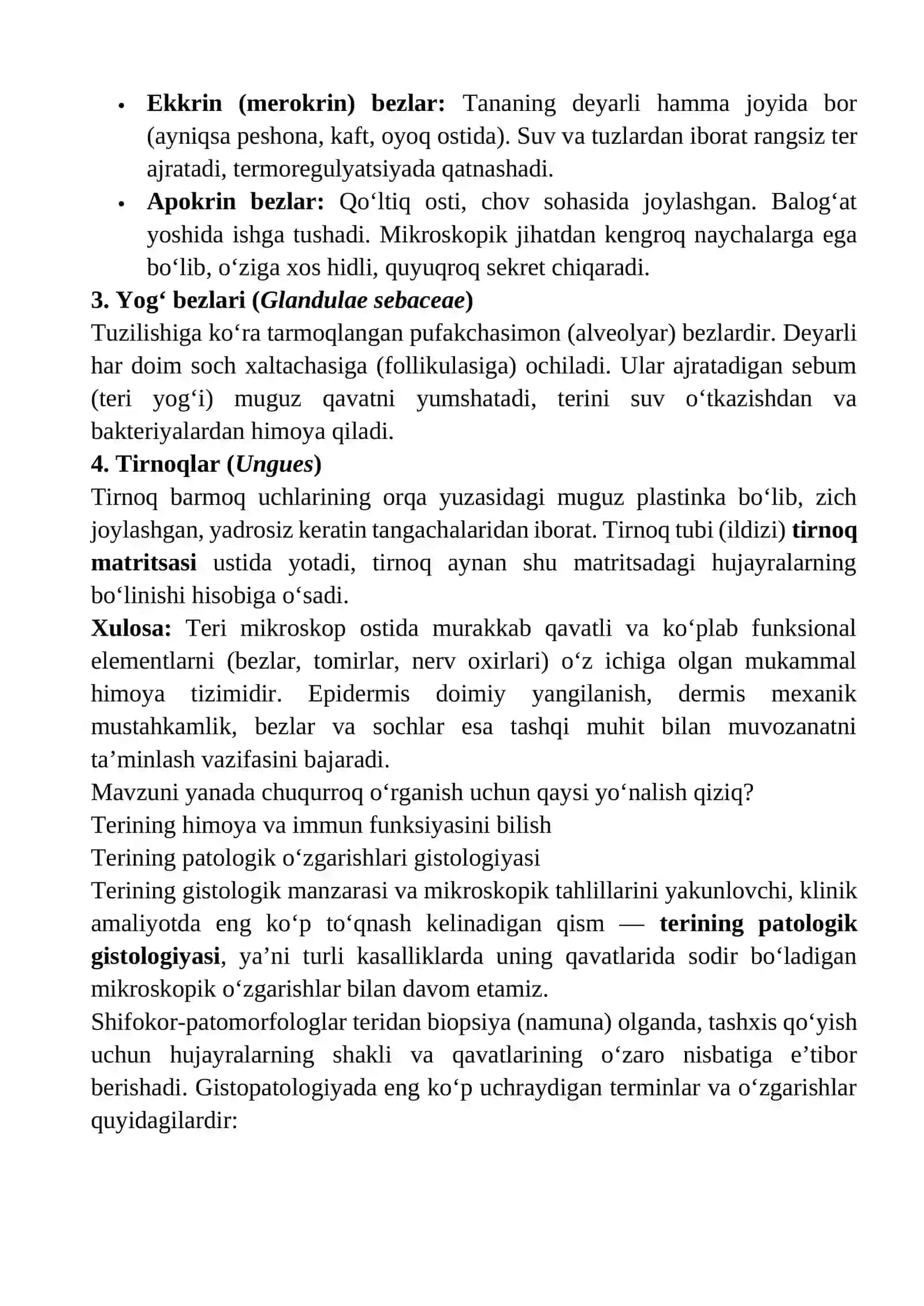 Teri va uning xosilalari va mikraskopik korinishi 3