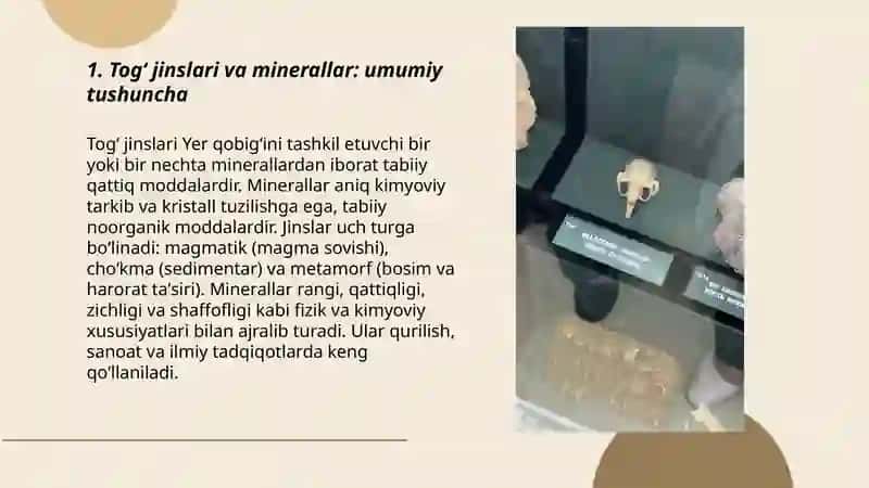 Togʻ jinslari va minerallar bilan tanishish 3