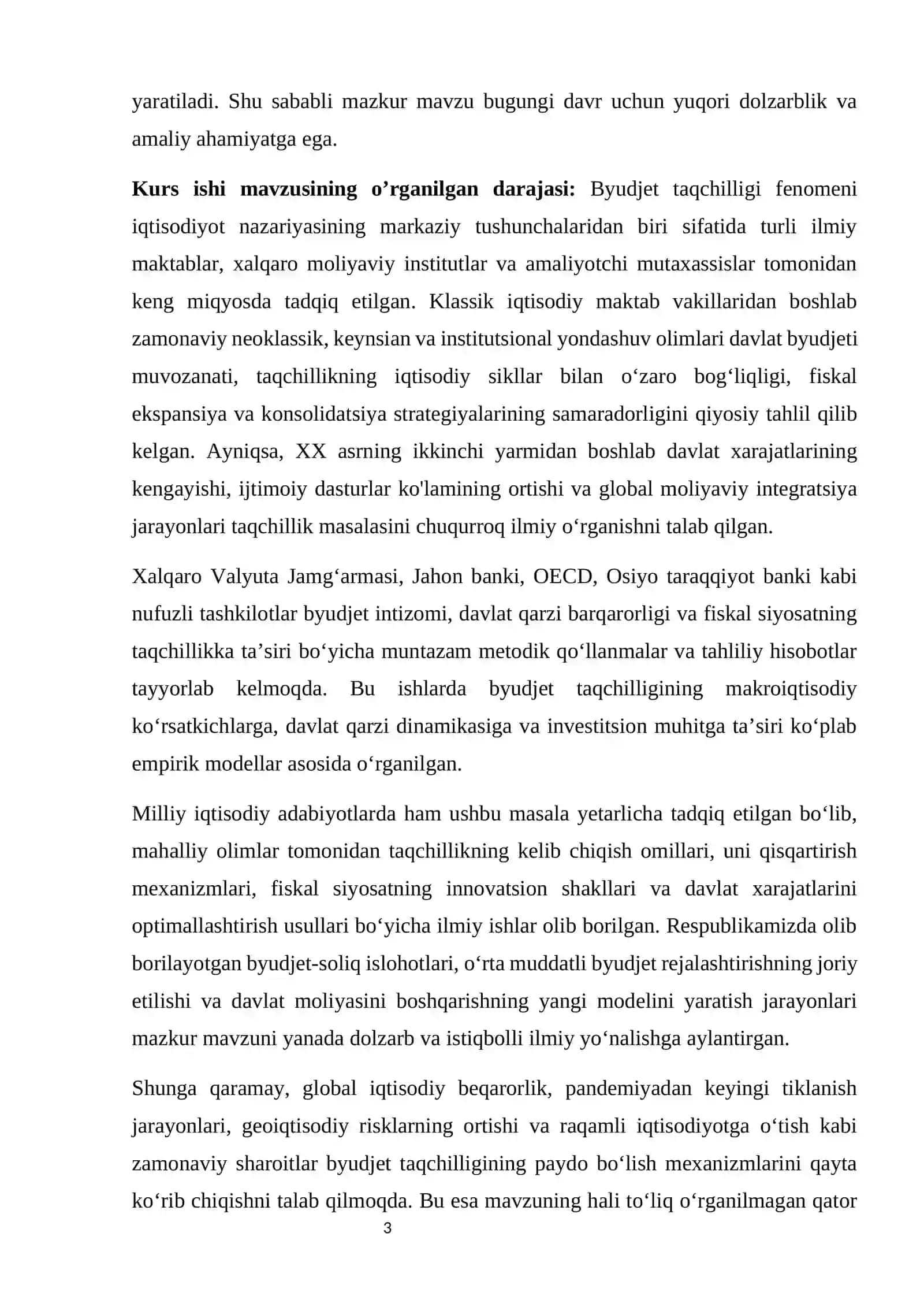 Kurs ishi mavzusining dolzarbligi 3