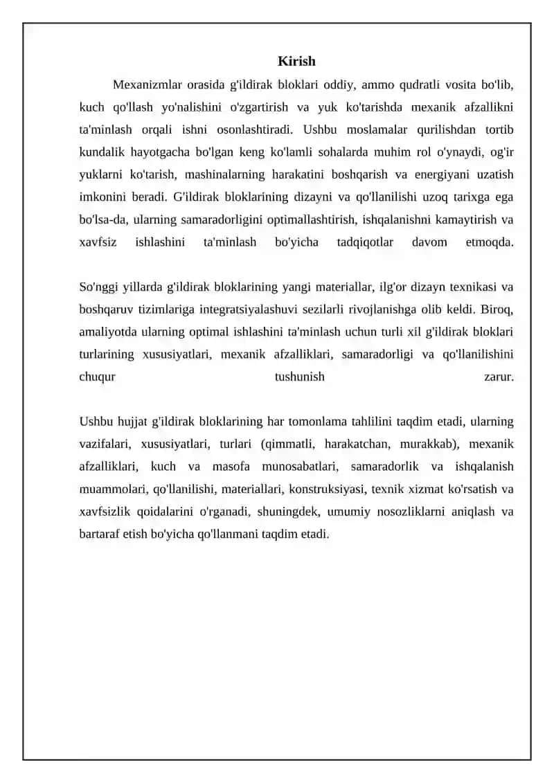 G'ildiraklarning asoslari: vazifalari, xususiyatlari va turlari 3