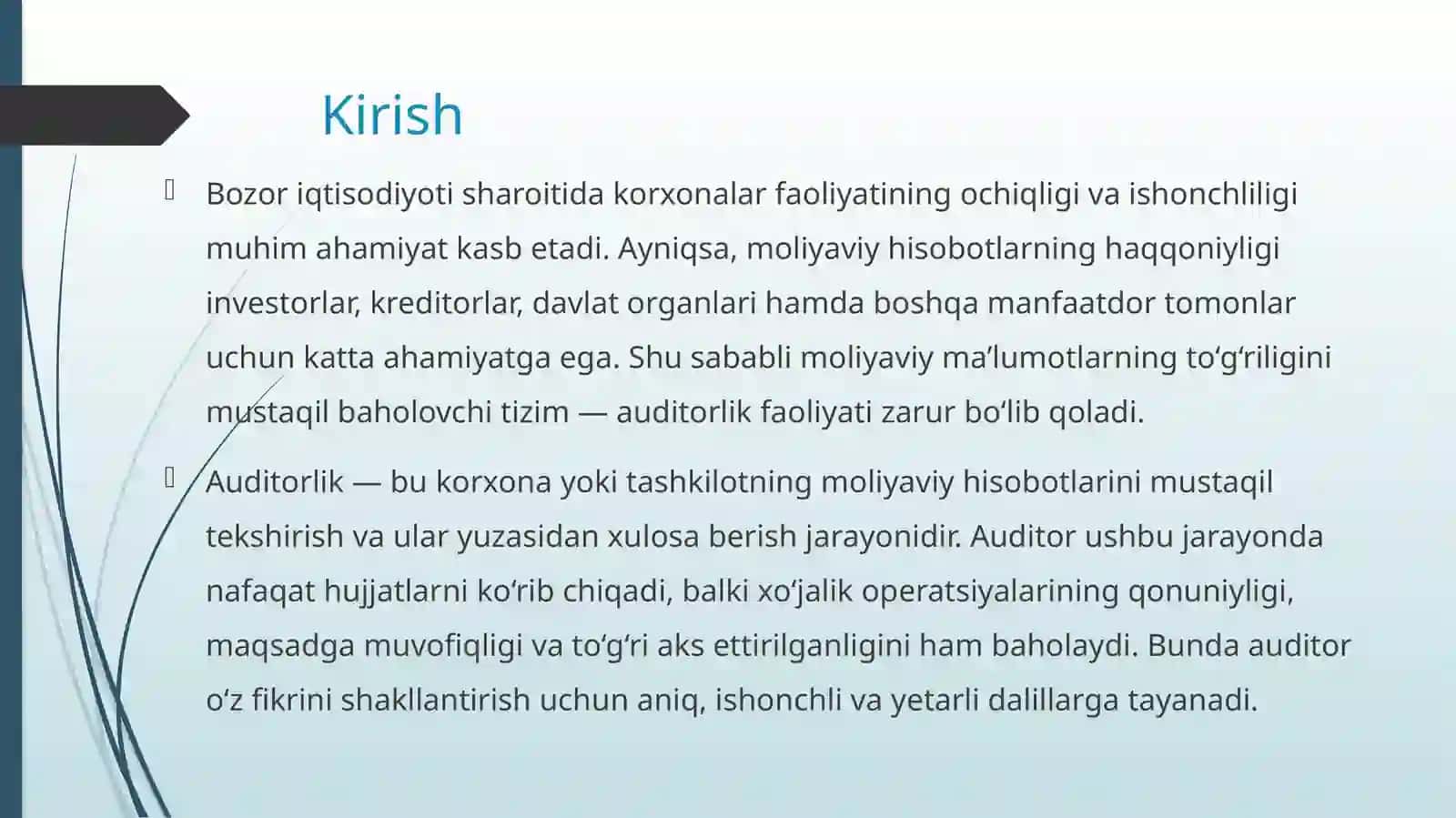 Auditorlik dalillarining turlari va uning mohiyati 3