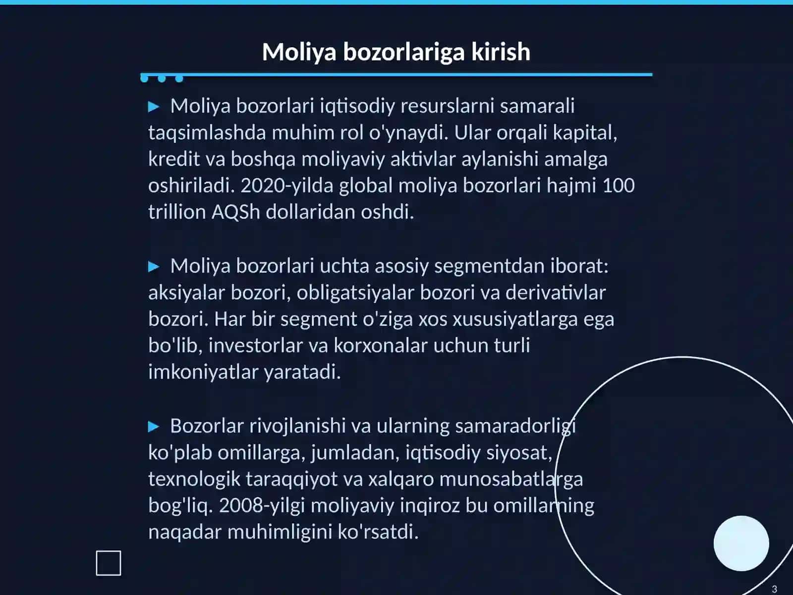 Moliya bozorlarini tahlil qilish usullari 3