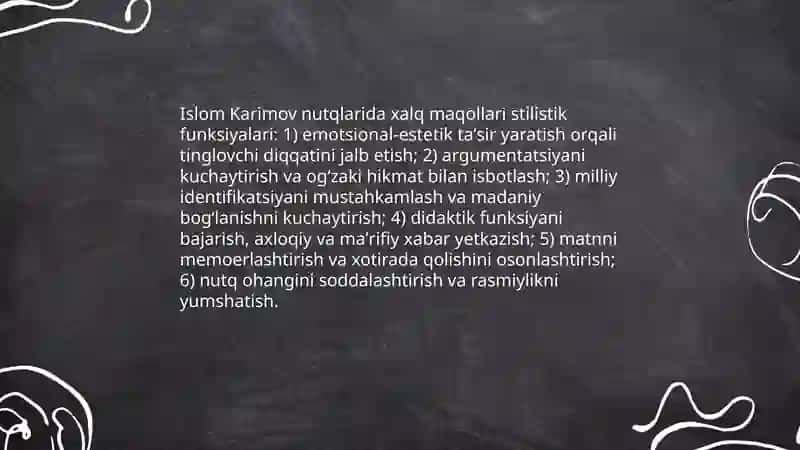 Islom Karimov nutqlarida xalq maqollari va frazeologik iboralardan foydalanish mahorati 3