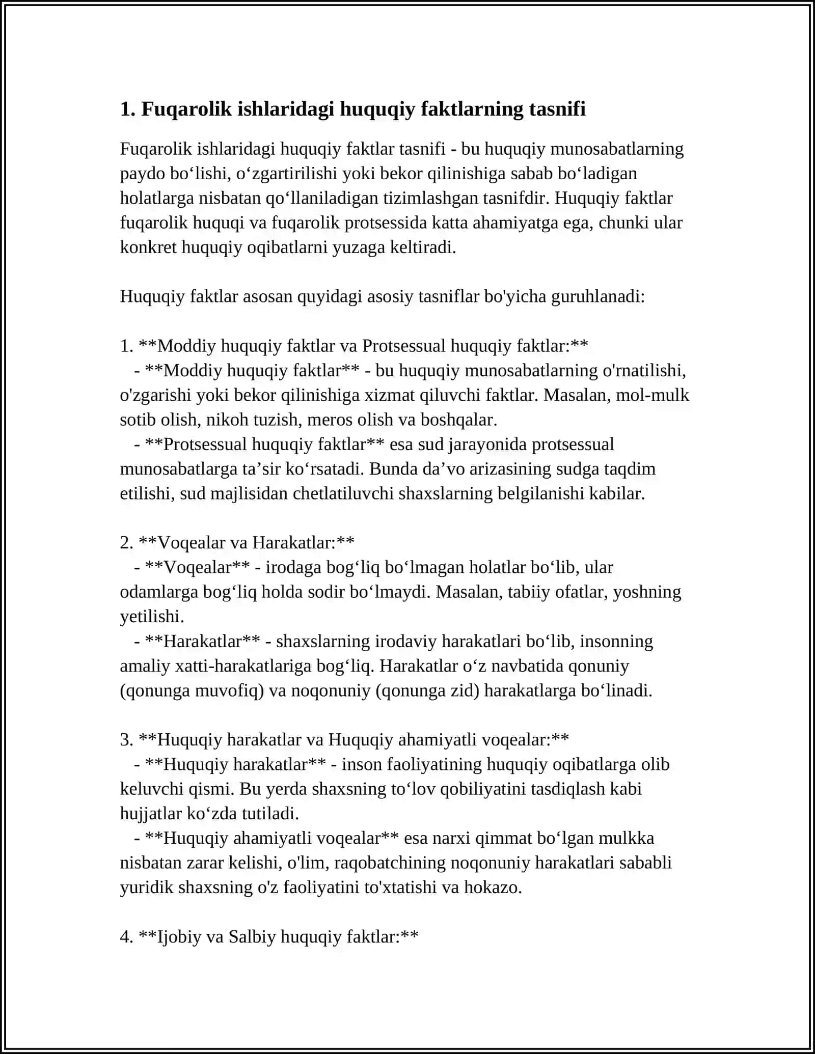 FUQAROLIK ISHLARIDA YURIDIK FAKTLARNI BELGILASH 3