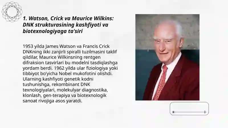 Nobel mukofoti sovrindorlari va ularning biotexnologiya ga qoshgan xissasi 3