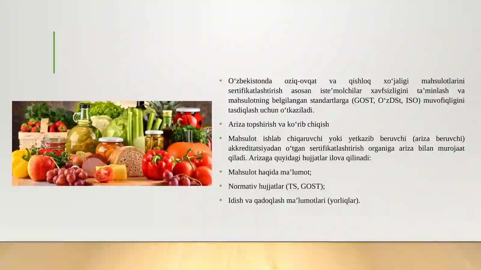 OZIQ OVQAT VA QISHLOQ XO’JALIGI MAXSULOTLARINI SERTIFIKATLASHTIRISH TARTIBI 3