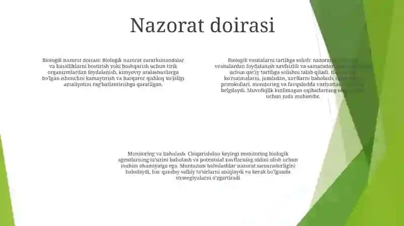 Biologik Faol Moddalarning Ishlatilishidagi Nazorat 3