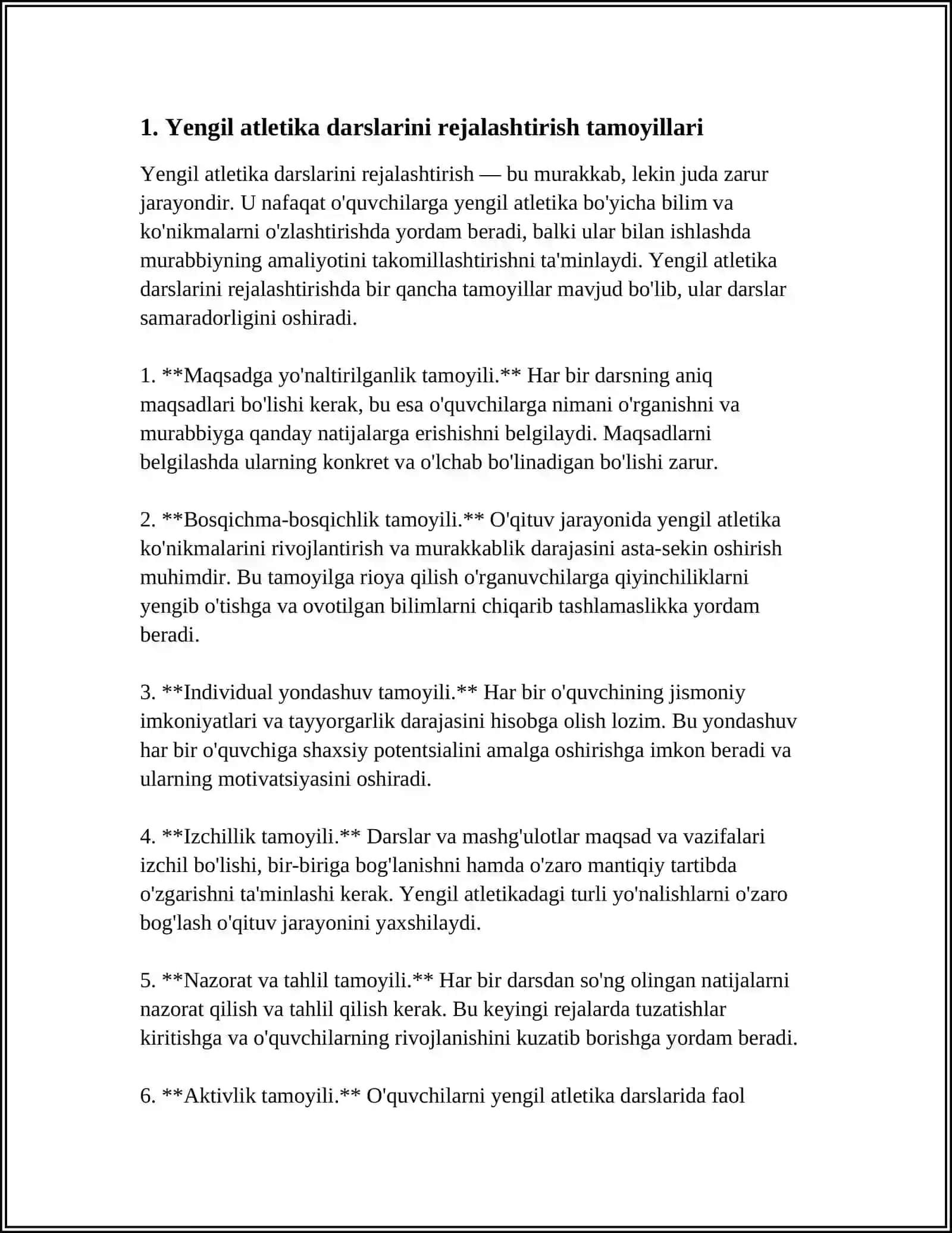 YENGIL ATLETIKA DARSLARINI TASHKIL QILISH VA O'TKAZISH 3