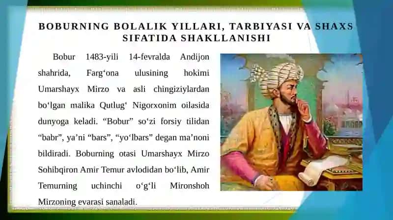 Zahriddin Muhammad Boburning hayoti va faolyati 3