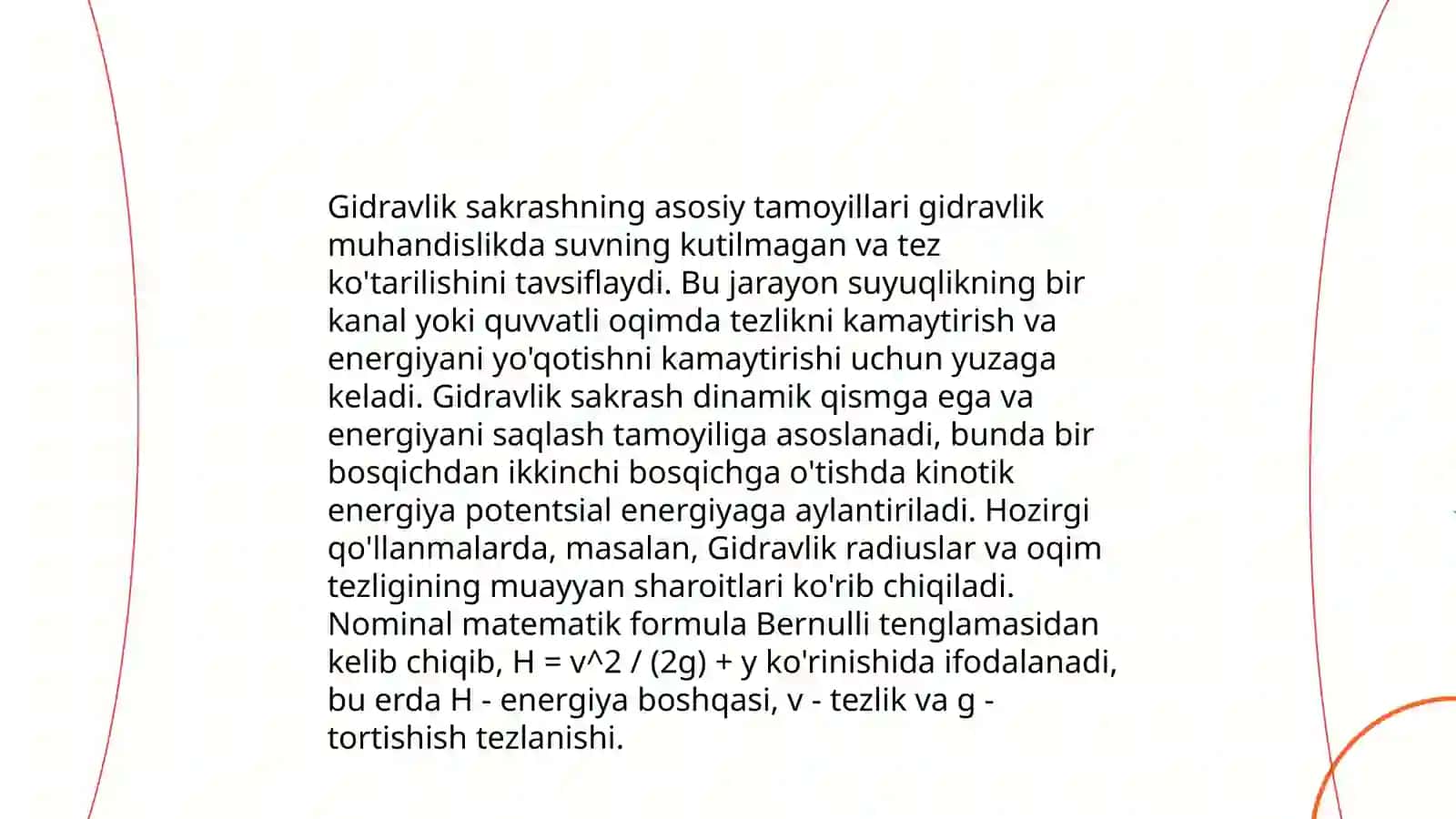 Oʻzgaruvchan kesimli oʻzanlarda gidravlik sakrash 3