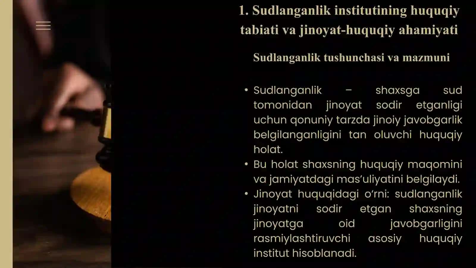 Mustaqil ish yurisprudensiya yoʻnalishi uchun 3