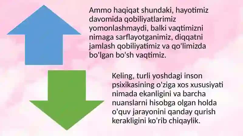 Turli yosh davrlarida o’zlashtirish xususiyatlari 3