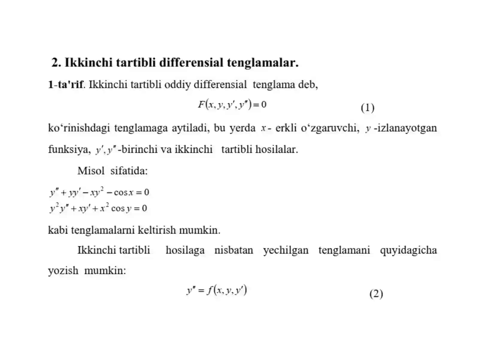 1+KURS+15-Maruza. Differensial tenglamalar 3