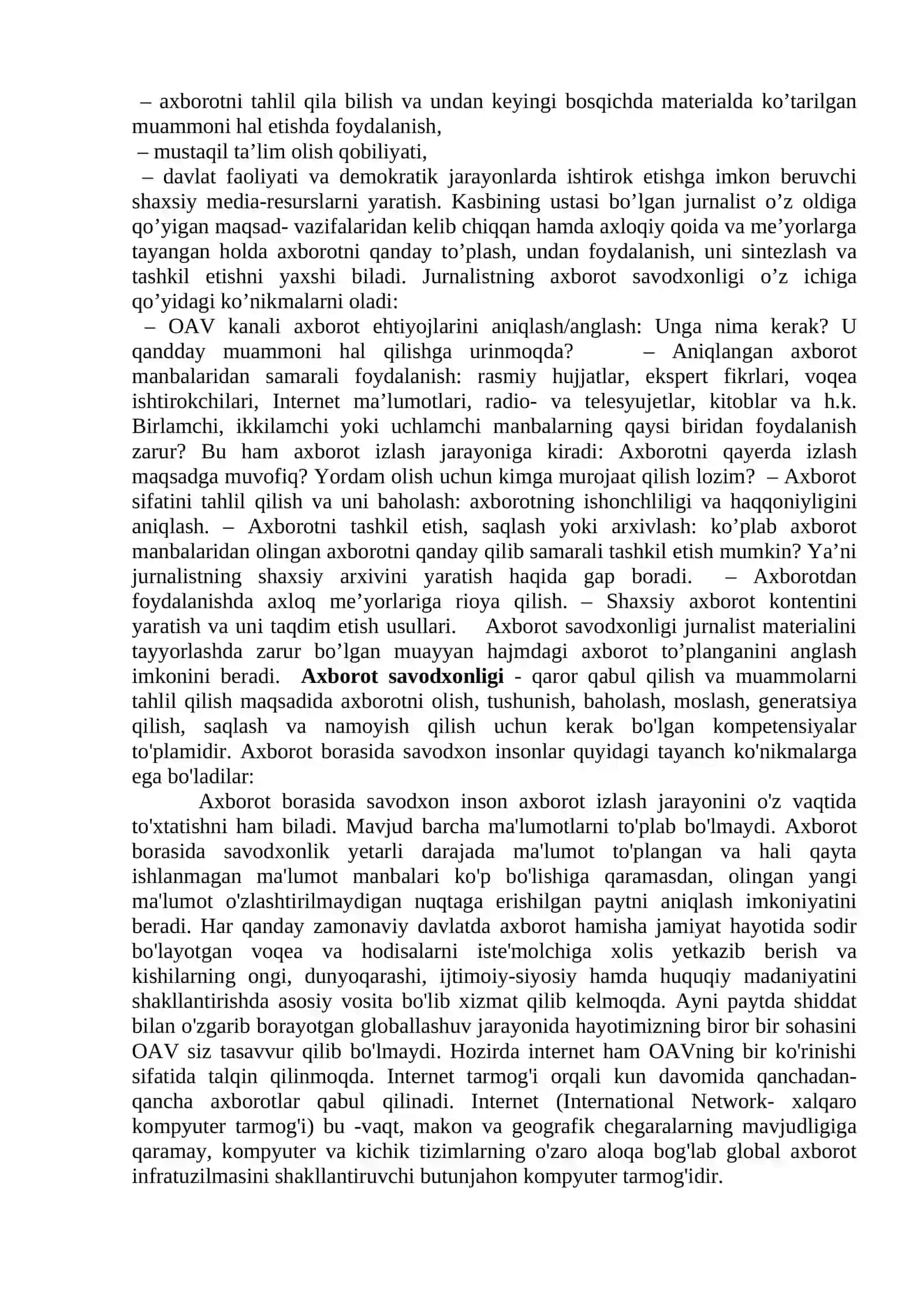 AXBOROTNI JAMIYATDA TUTGAN O`RNI VA AHAMIYATI 3