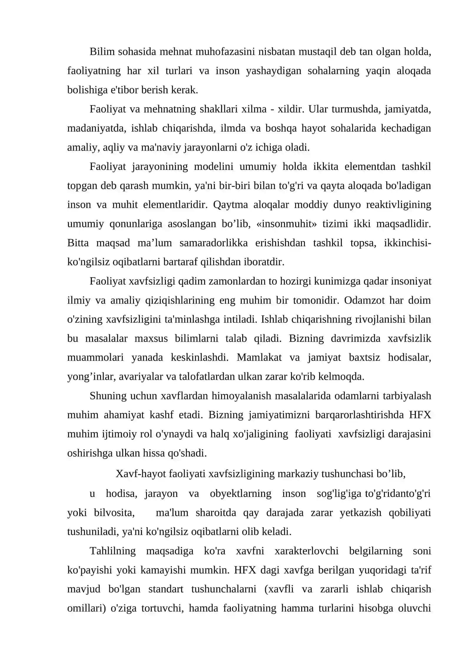 Hayot faoliyati xavfsizligi fanining bugungi kundagi ahamiyati 3
