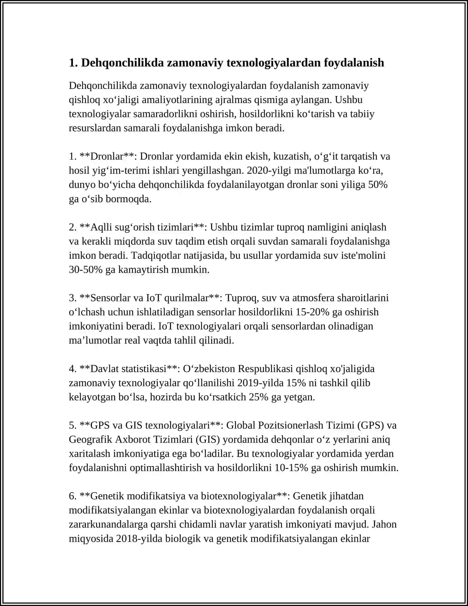 RESPUBLIKAMIZ DEHQONCHILIGINING HOZIRGI HOLATI, MUAMMOLAR VA XAL QILISH YÖLLARI ILMIY MAQOLALARNI SHARXI 3